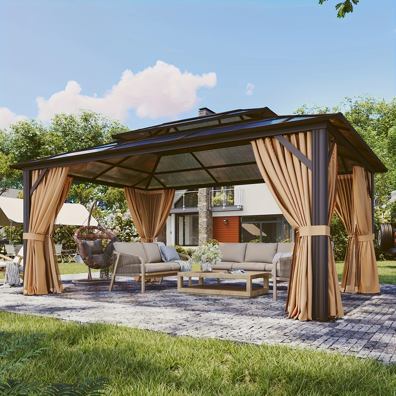 Outdoor Power For Gazebo - 20'x13'/16'x12'/12'x10' Hardtop Gazebo for Patio, Outdoor