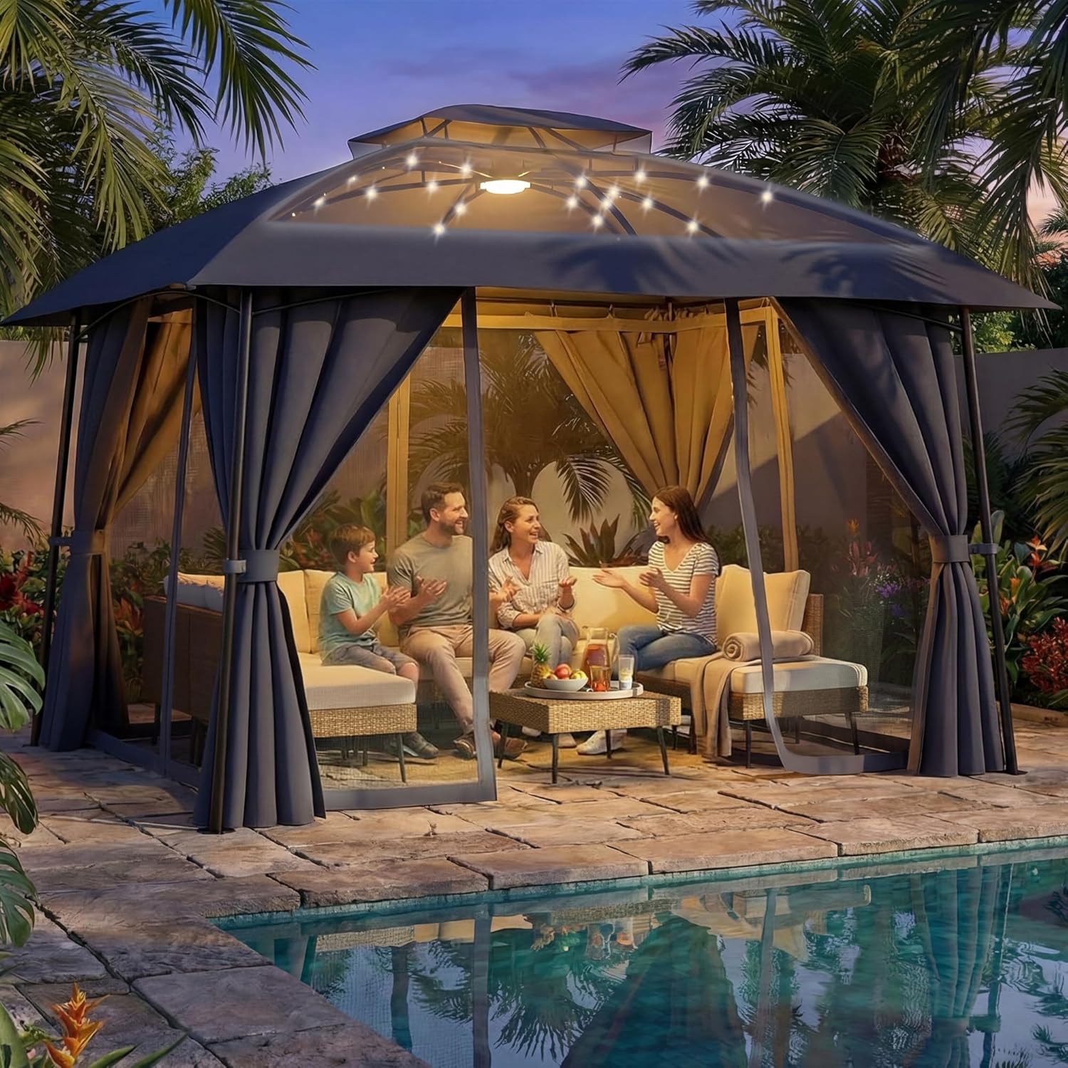 Outdoor Power For Gazebo - Outdoor Patio Gazebo 10x12 with Solar
