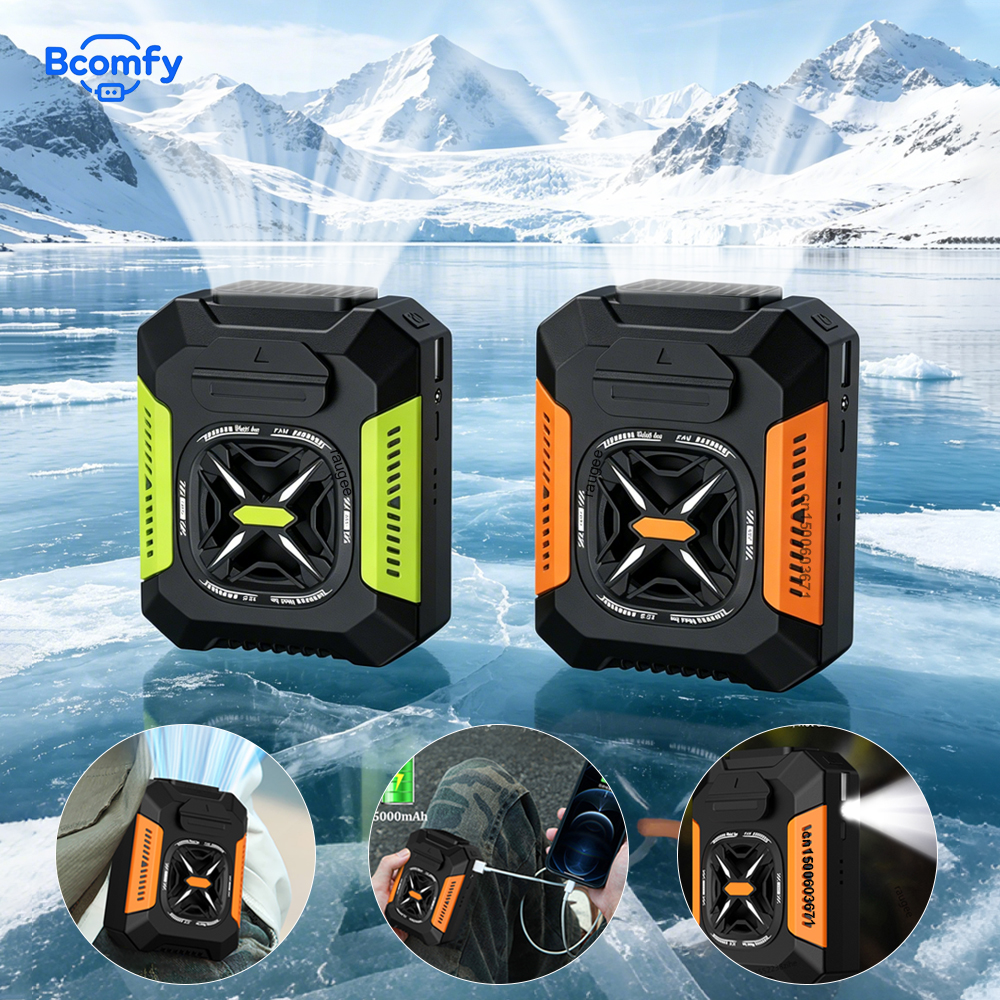 Outdoor Power With Timer - Portable Waist Clip Fan 5000mAh USB