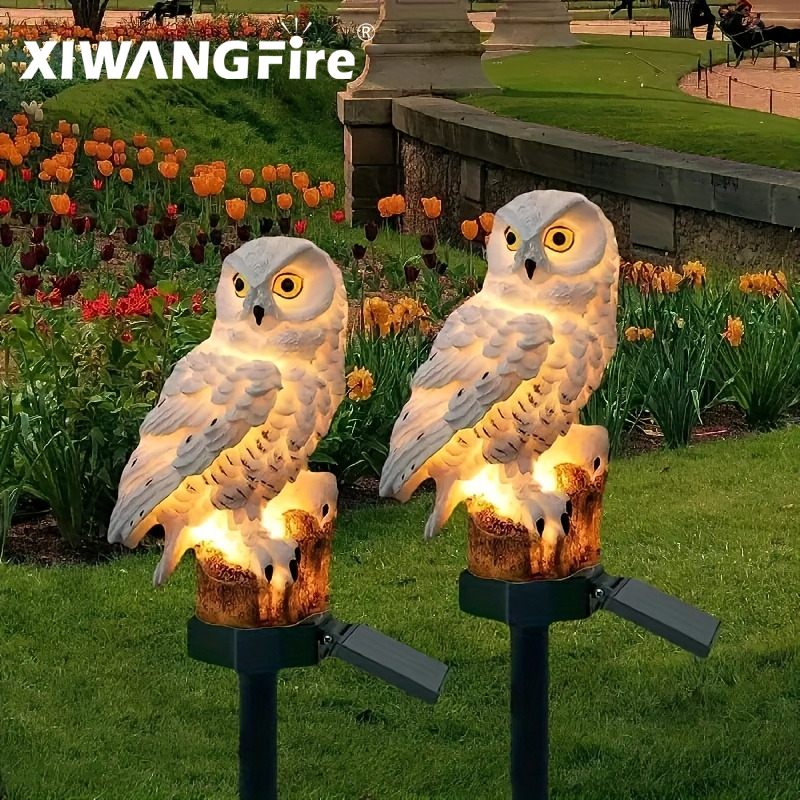 Outdoor Power Supply - Solar Owl Statue Garden Light LED