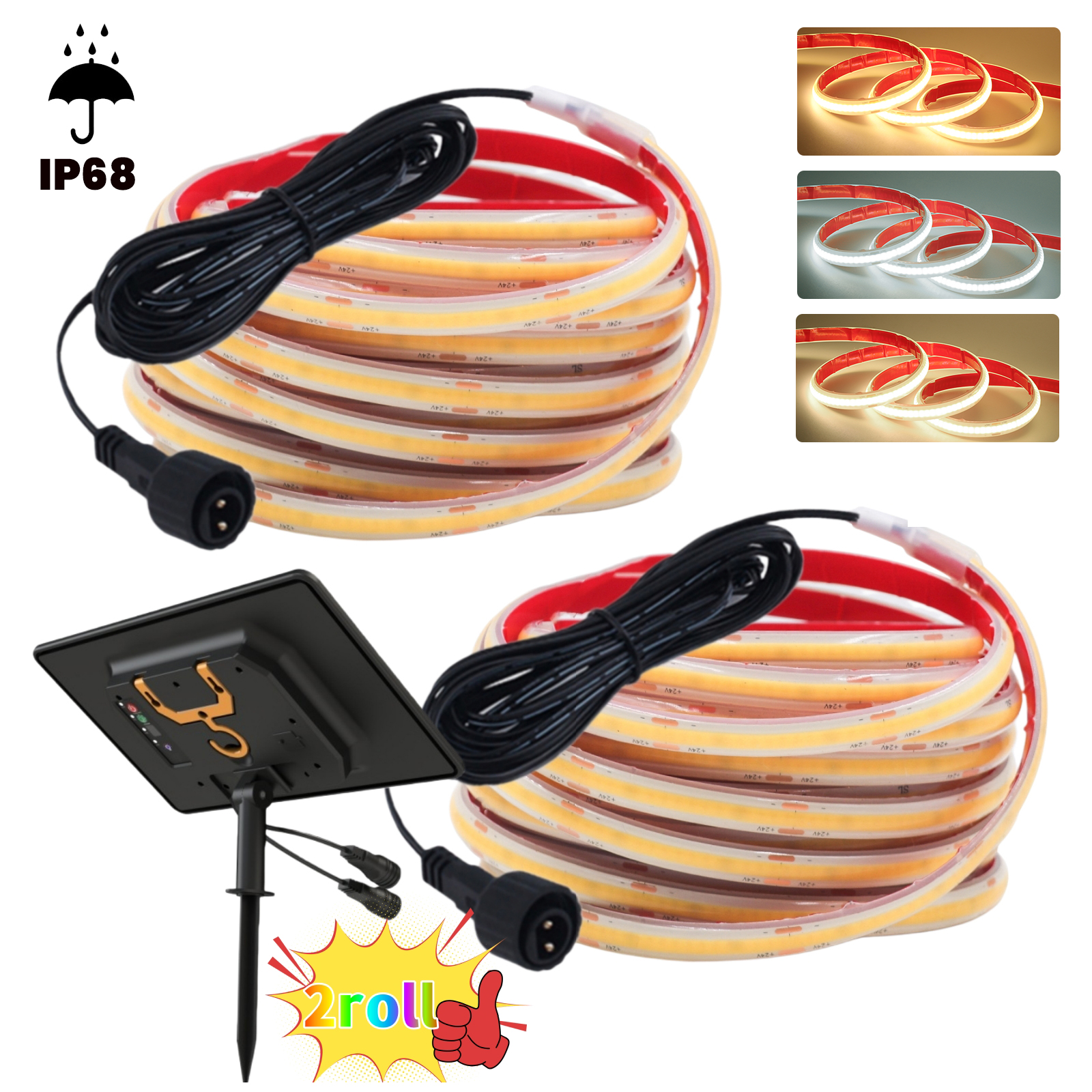 Outdoor Power Strip - 24V COB Strip IP68 Waterproof White