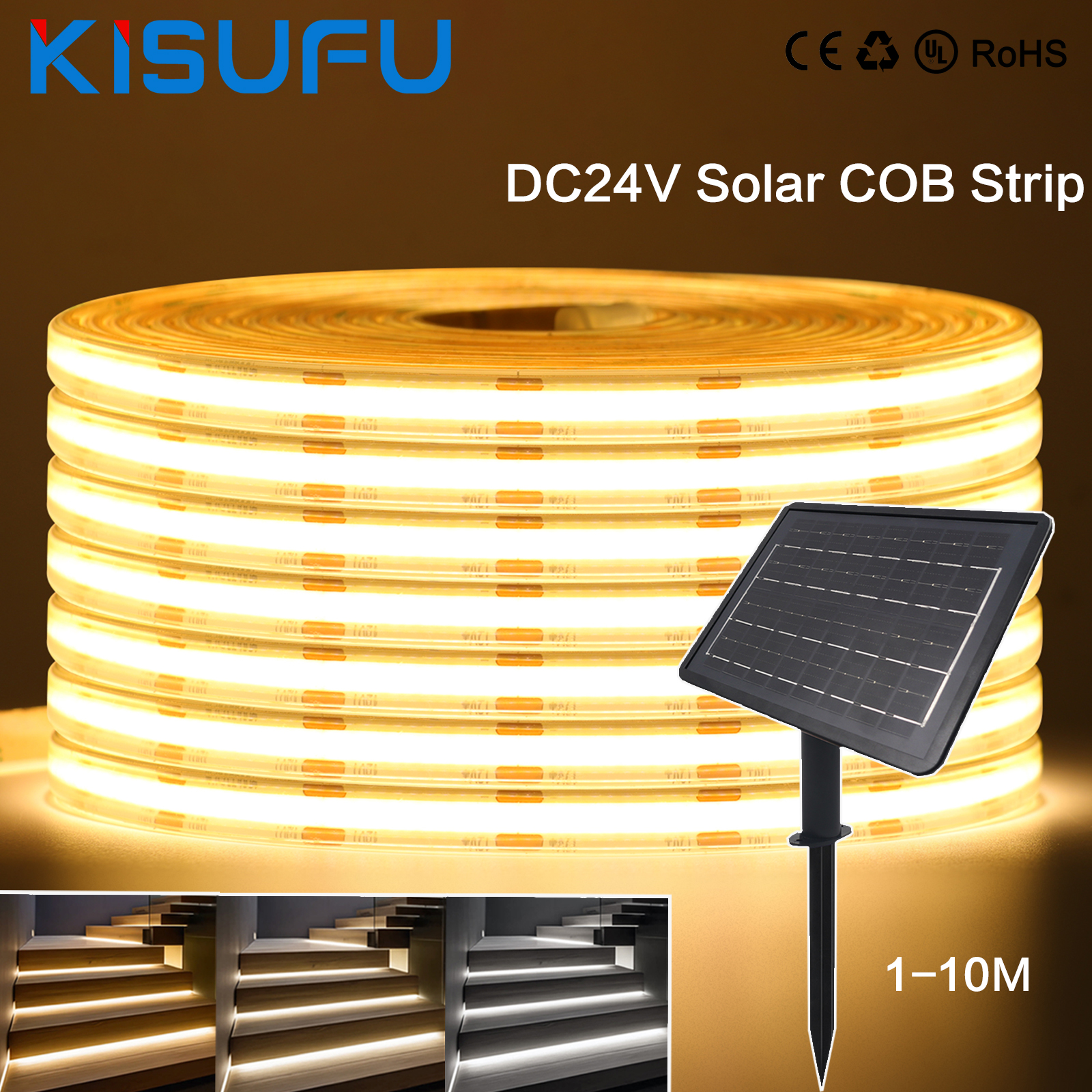Outdoor Power Strip - IP67 Waterproof Solar COB Strip Light
