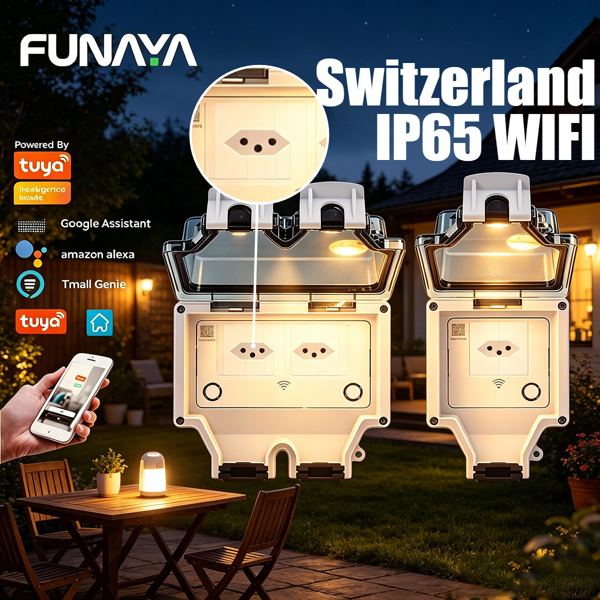 FUNAYA Switzerland Tuya Outdoo - Outdoor Power Outlet Wifi ulasan dan harga
