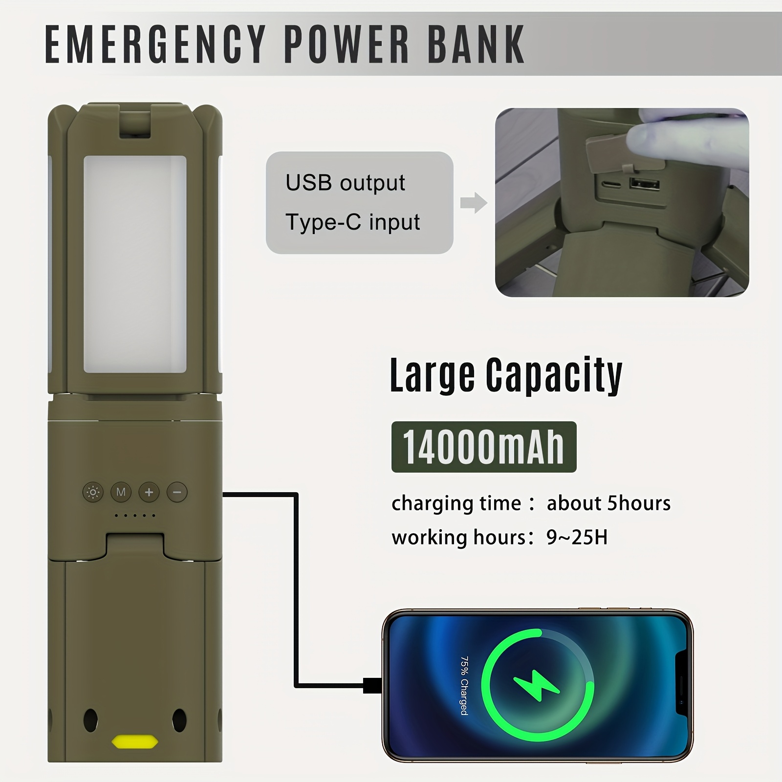 Camping Lantern, 14000mAh Rech - Outdoor Power Supply ulasan dan harga