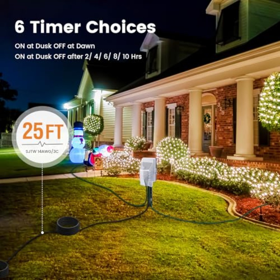 Outdoor Power Stake Dusk to Da - Outdoor Power With Timer ulasan dan harga