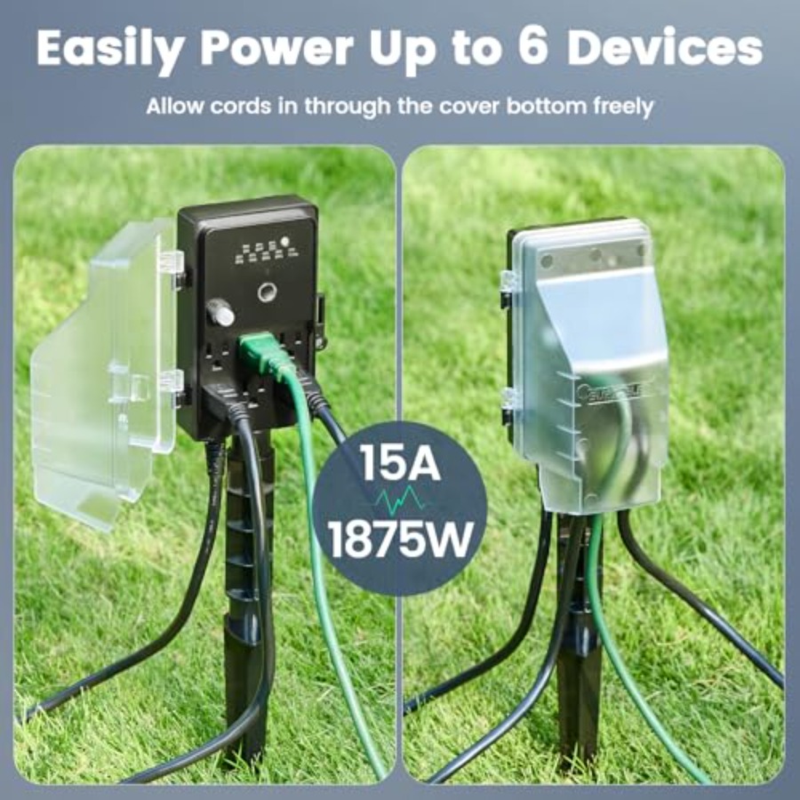 Outdoor Power Stake Dusk to Da - Outdoor Power With Timer ulasan dan harga
