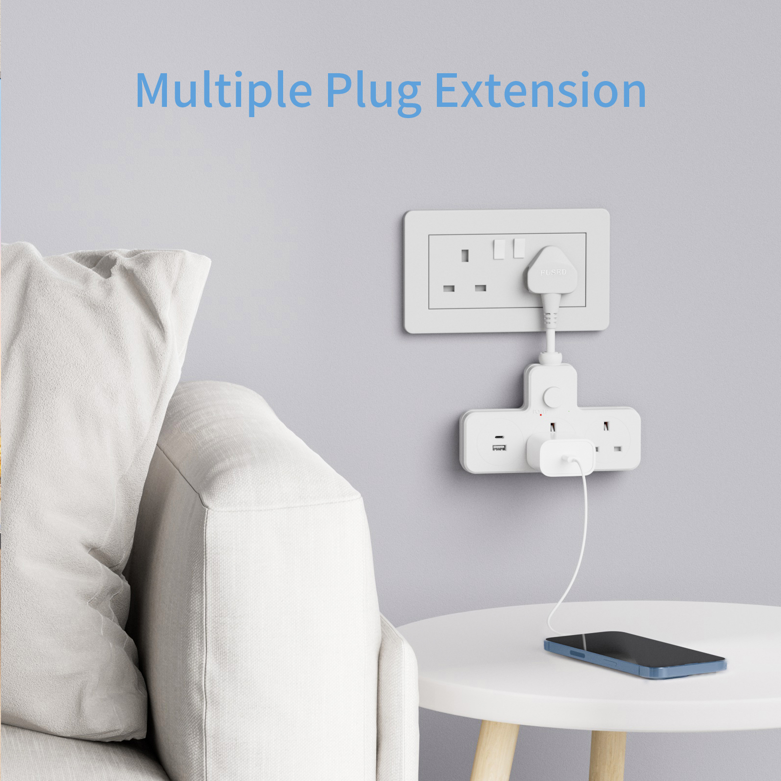 UK Power Plug Wall Outlet 13A  - Outdoor Power Strip ulasan dan harga