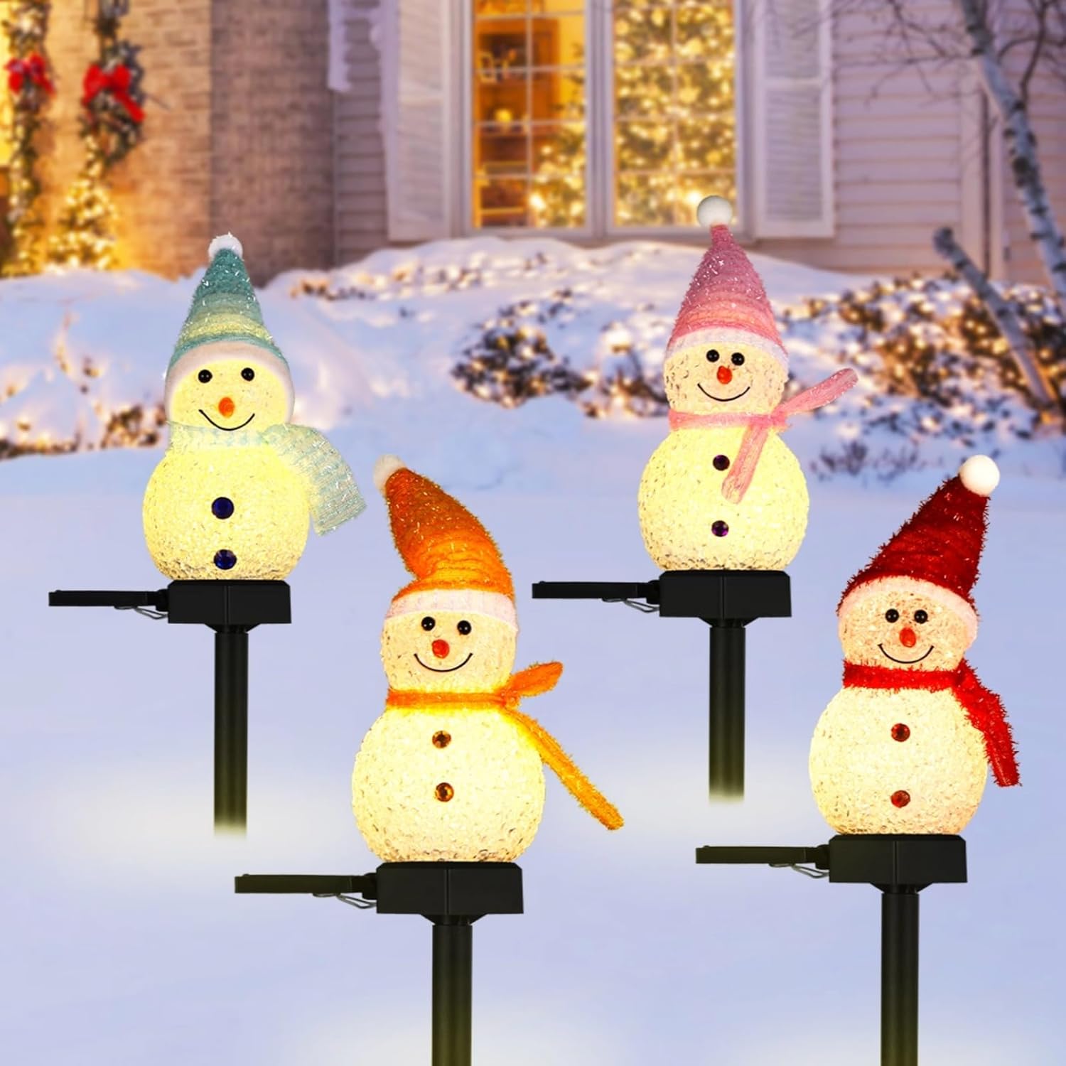 LED Snowman Solar Garden Light - Outdoor Yard Power Stake ulasan dan harga