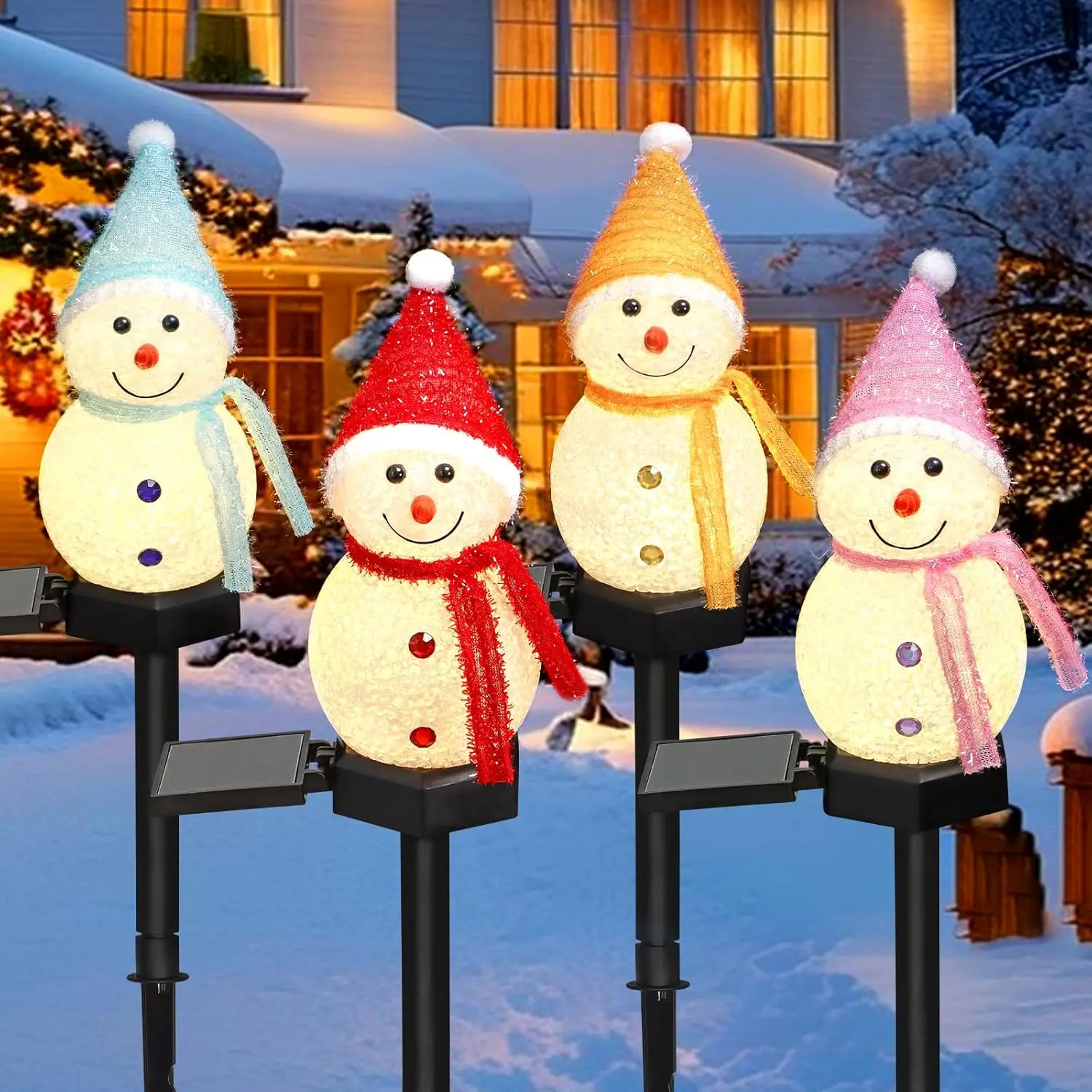 LED Snowman Solar Garden Light - Outdoor Yard Power Stake ulasan dan harga