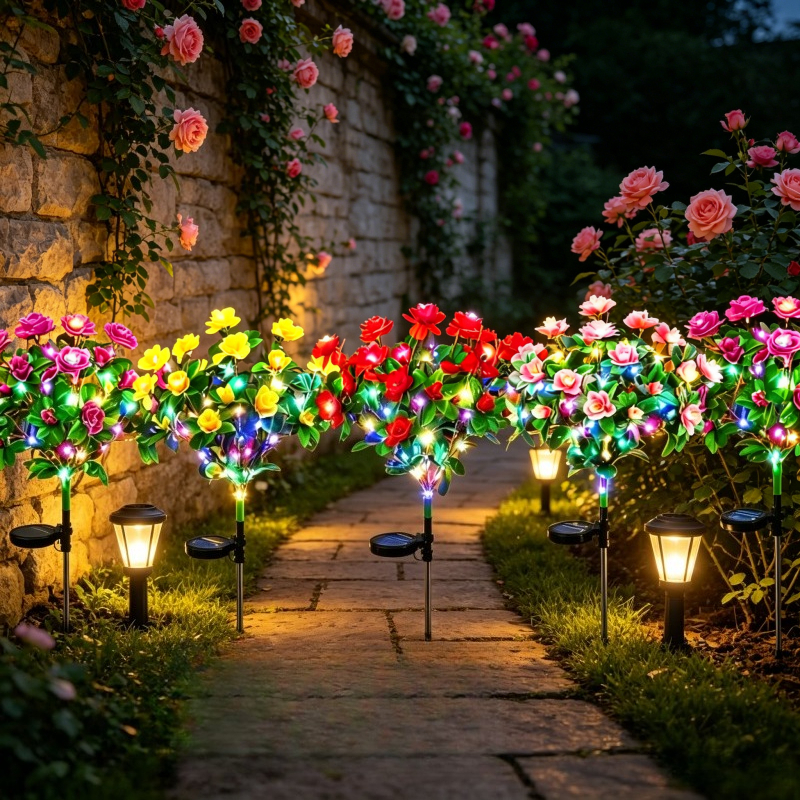 Solar‑Powered Rhododendron Flo - Outdoor Yard Power Stake ulasan dan harga