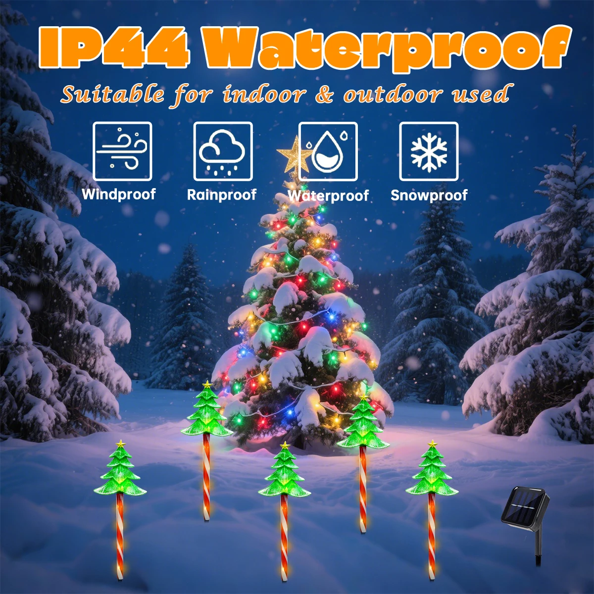 Pop 5pcs/set LED Xmas Tree Dec - Outdoor Yard Power Stake ulasan dan harga