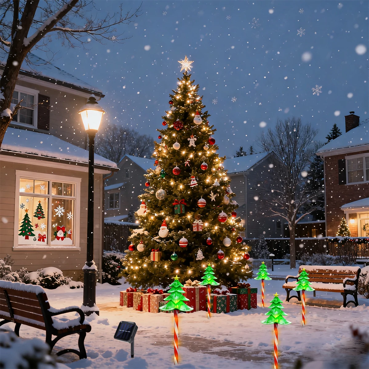 Pop 5pcs/set LED Xmas Tree Dec - Outdoor Yard Power Stake ulasan dan harga