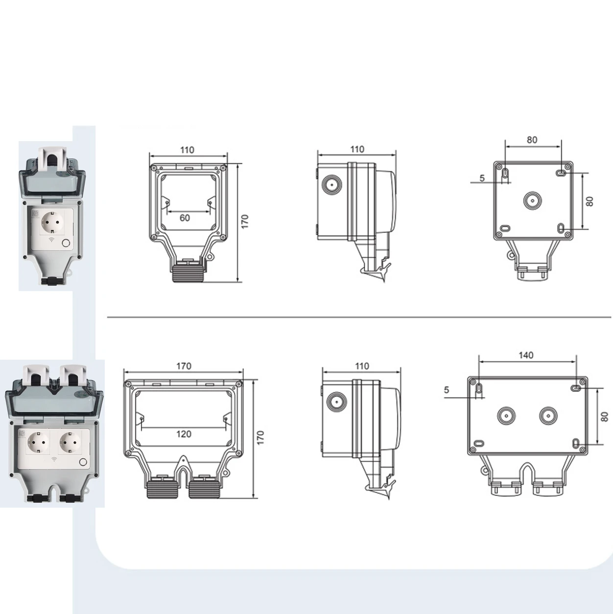 Tuya Waterproof Electrical Wal - Outdoor Power Outlet Wifi ulasan dan harga
