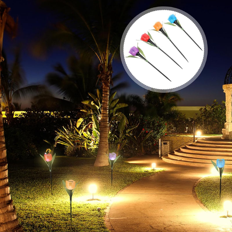 1-10PCS Solar Powered Tulip Gr - Outdoor Yard Power Stake ulasan dan harga