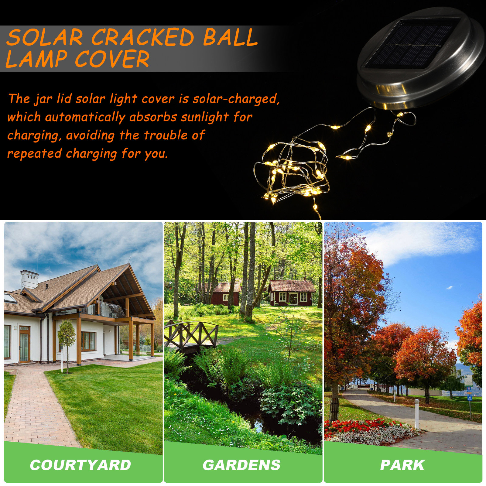 2Pcs Solar Cracked Ball Lamp C - Outdoor Power For Gazebo ulasan dan harga