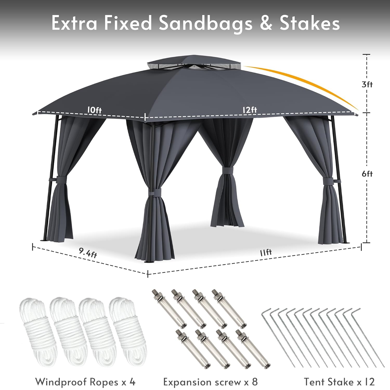 Outdoor Patio Gazebo 10x12 wit - Outdoor Power For Gazebo ulasan dan harga