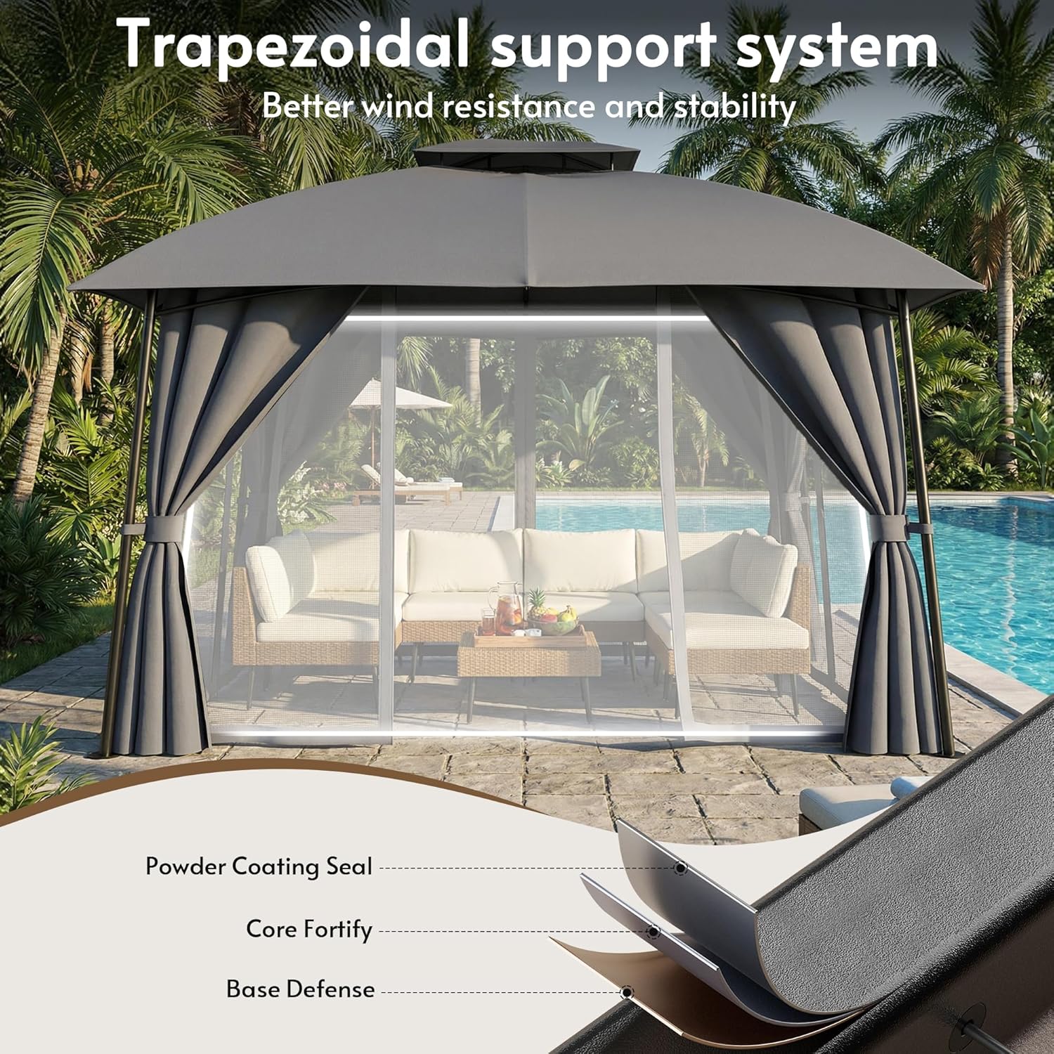 Outdoor Patio Gazebo 10x12 wit - Outdoor Power For Gazebo ulasan dan harga