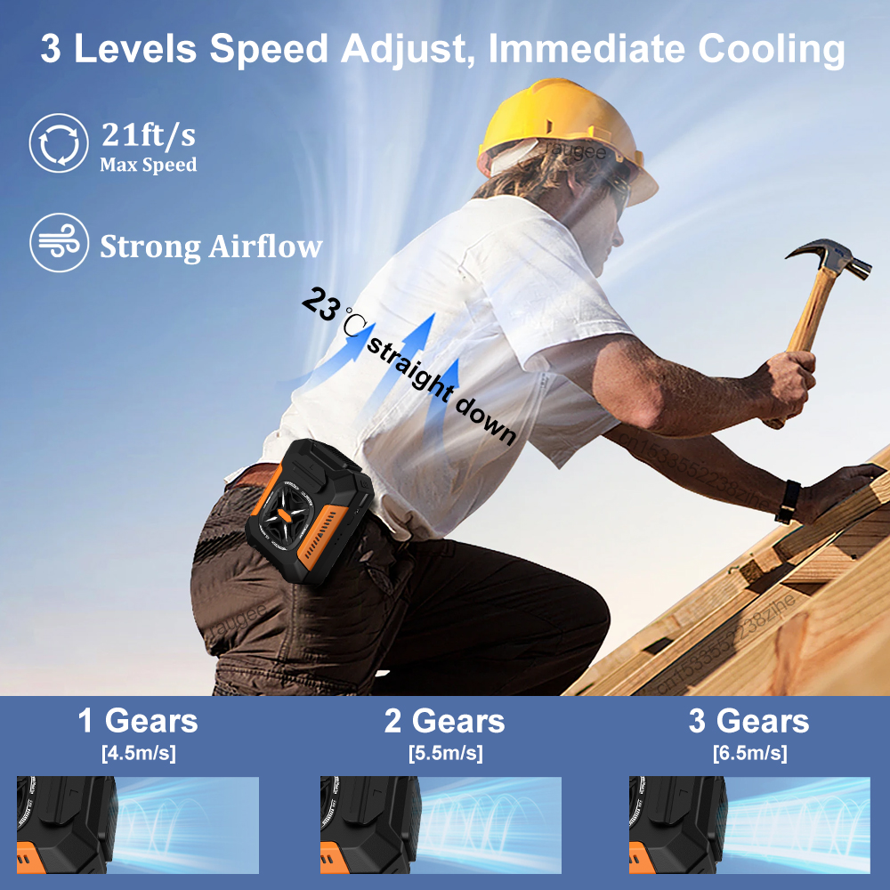 Portable Waist Clip Fan 5000mA - Outdoor Power With Timer ulasan dan harga