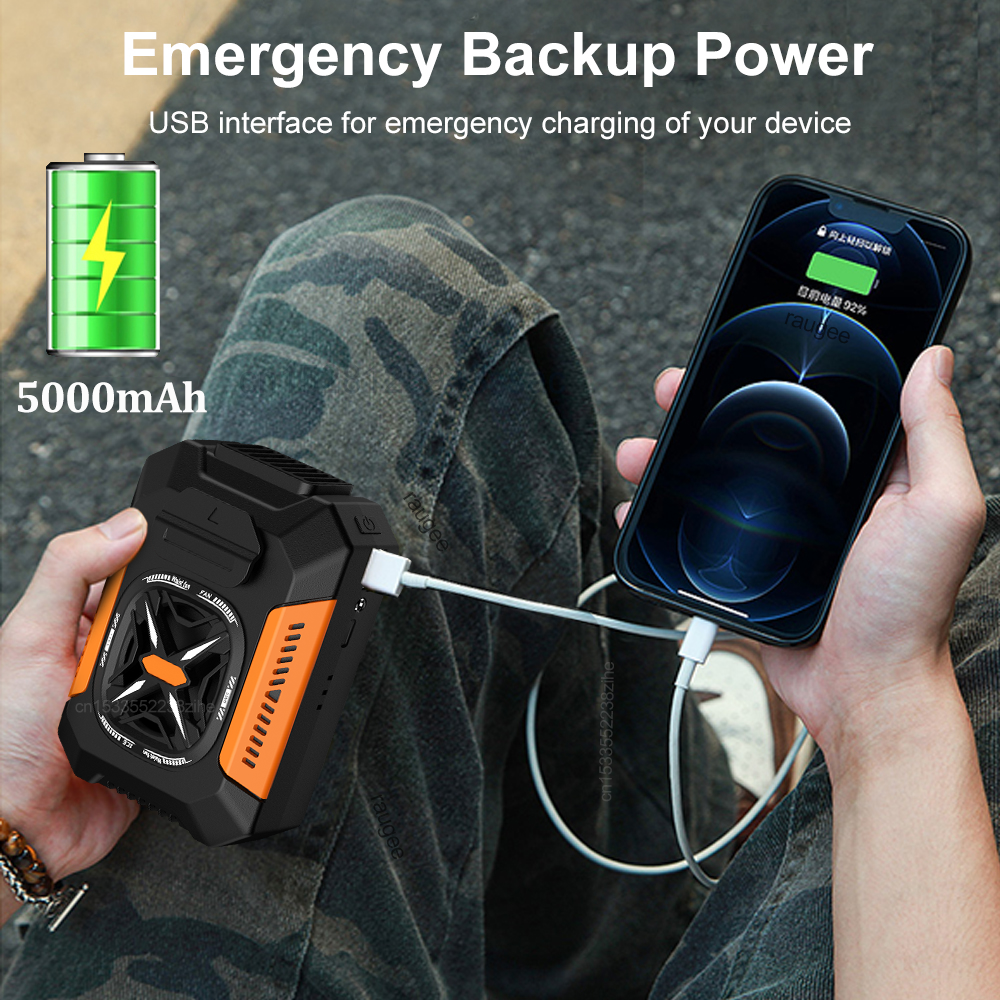 Portable Waist Clip Fan 5000mA - Outdoor Power With Timer ulasan dan harga
