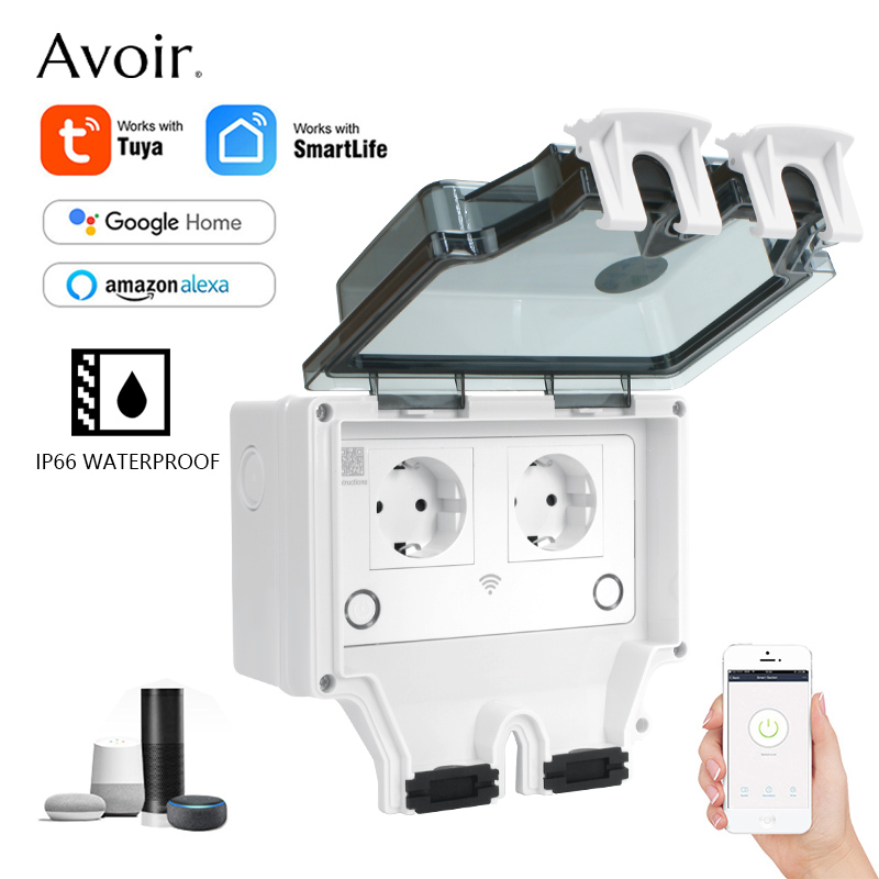 Avoir Tuya IP66 Waterproof Ele - Outdoor Power Outlet Wifi ulasan dan harga