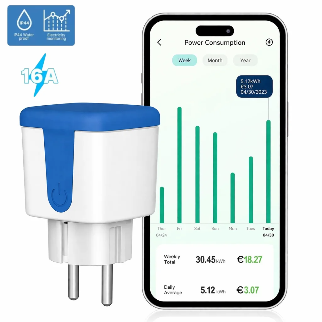 16A WiFi EU Socket Smart Outdo - Outdoor Power Outlet Wifi ulasan dan harga
