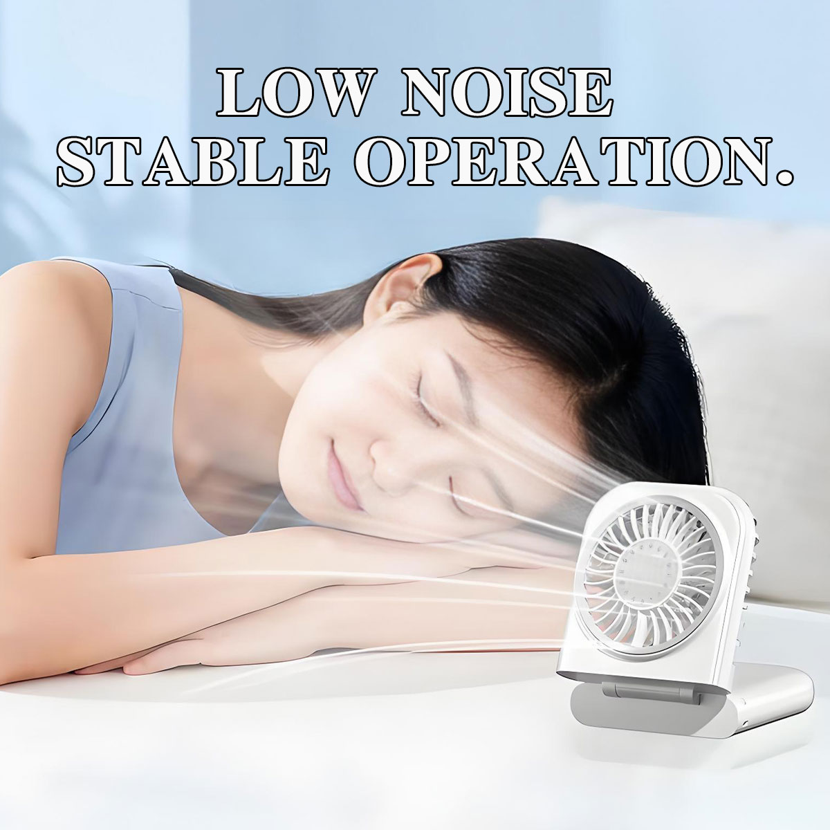 Foldable Handheld Desktop Fan  - Outdoor Power With Timer ulasan dan harga