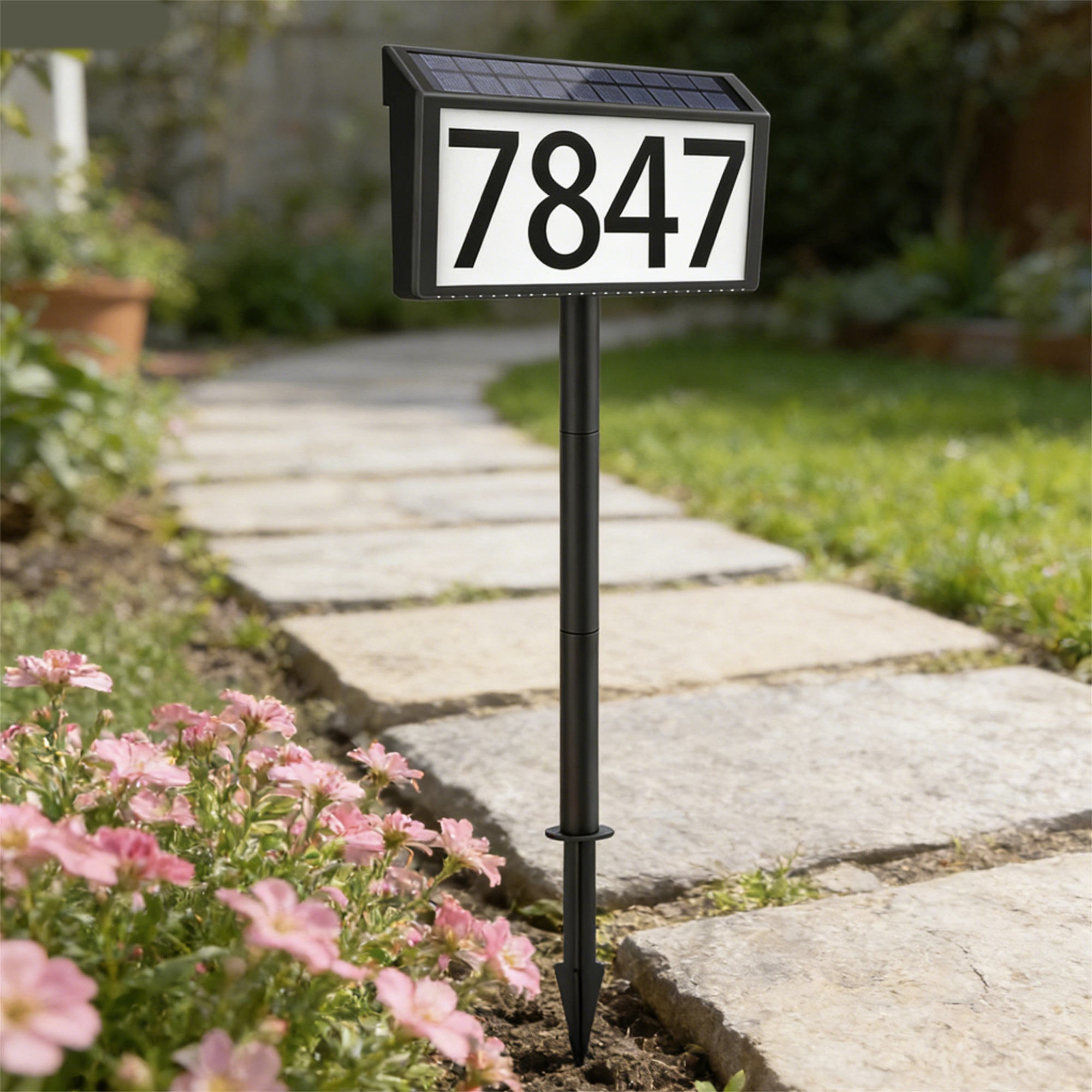 Solar Powered LED House Number - Outdoor Yard Power Stake ulasan dan harga