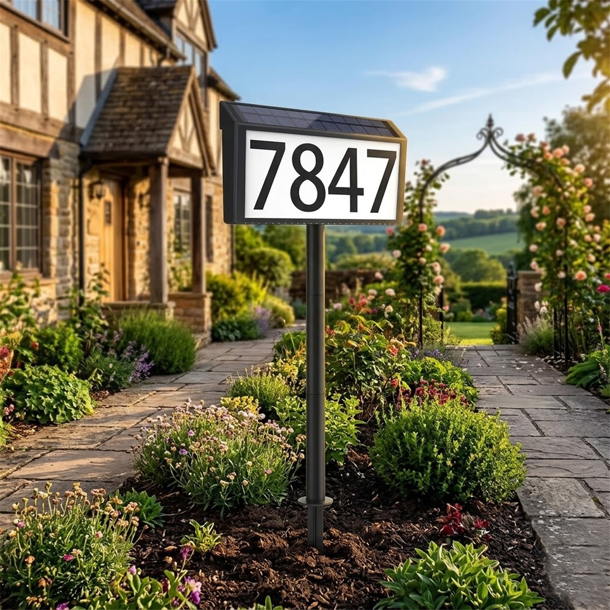 Solar Powered LED House Number - Outdoor Yard Power Stake ulasan dan harga