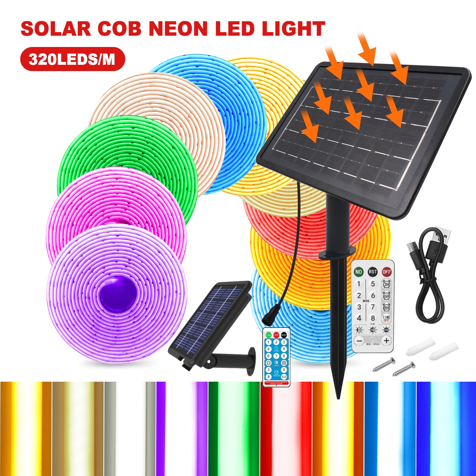 Solar COB Neon Strips 24V Dimm - Outdoor Power Strip ulasan dan harga