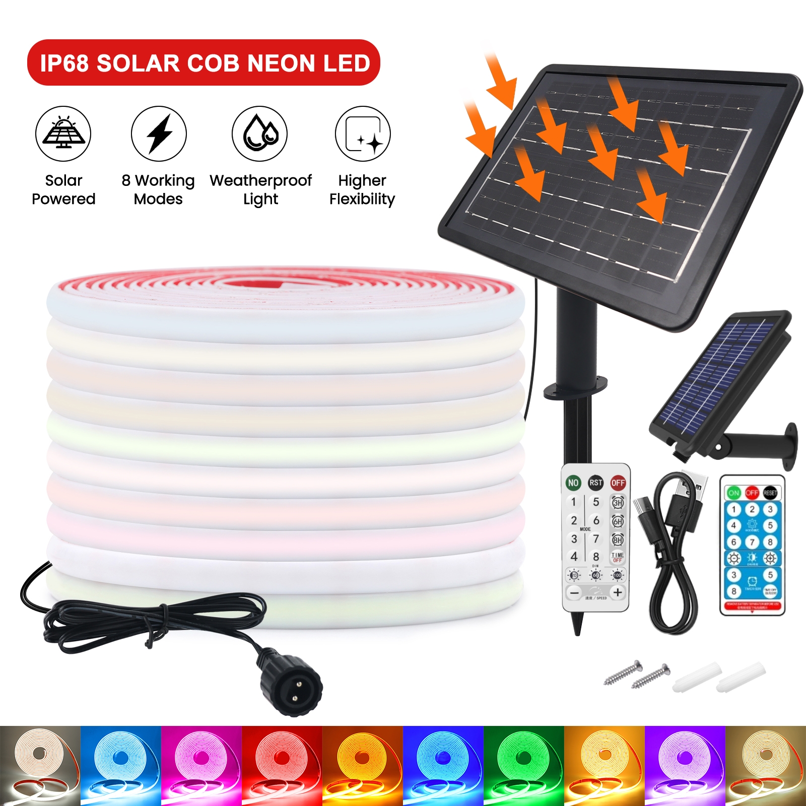 Solar COB Neon Strips 24V Dimm - Outdoor Power Strip ulasan dan harga
