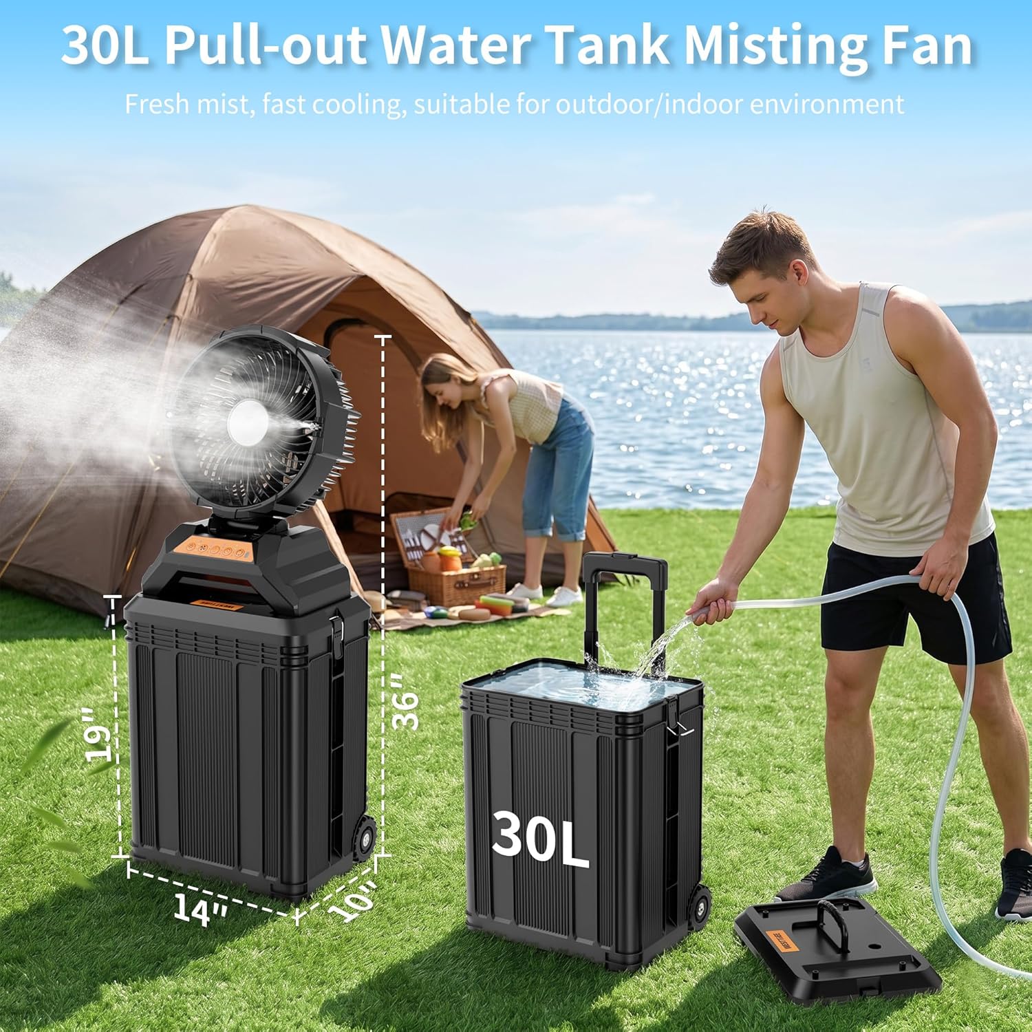 30L Portable Rechargeable Mist - Outdoor Power With Timer ulasan dan harga