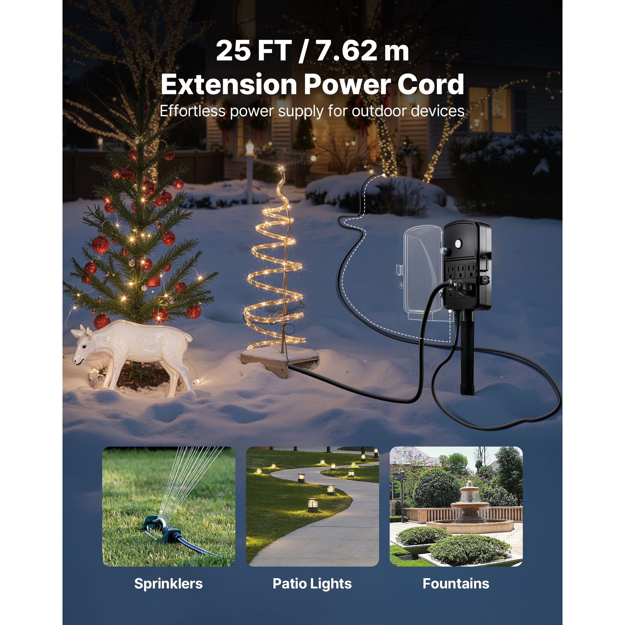 Outdoor Power Stake 25FT Exten - Outdoor Yard Power Stake ulasan dan harga