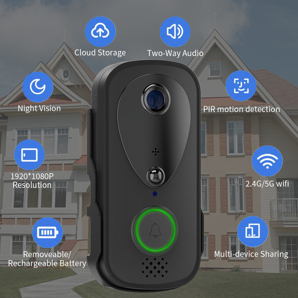 5G 2.4G WiFi Video Doorbell 10 - Outdoor Power Outlet Wifi ulasan dan harga