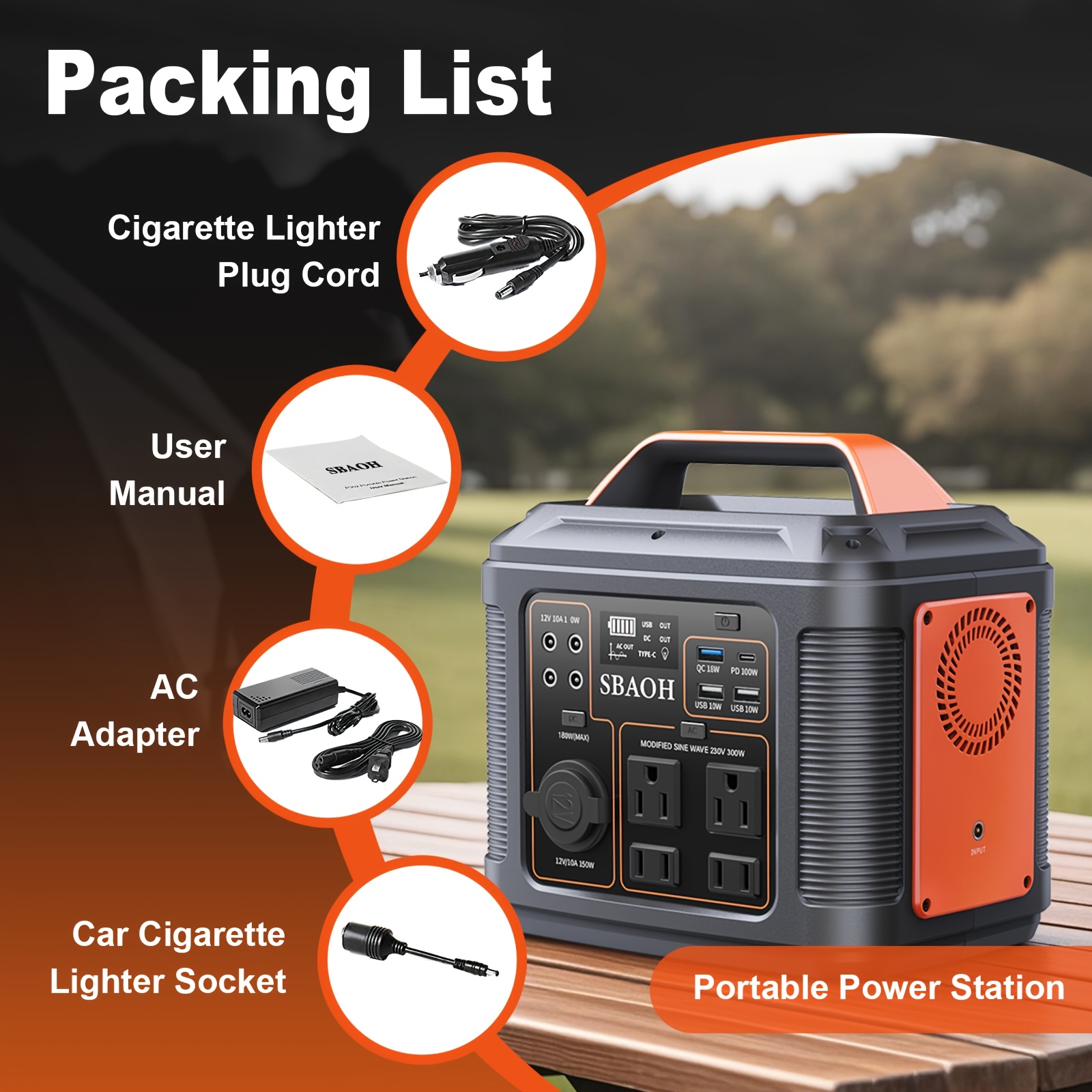 SBAOH Portable Power Station,  - Outdoor Power Outlet Wifi ulasan dan harga